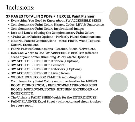 Sherwin Williams ACCESSIBLE BEIGE Color Palette - NISH