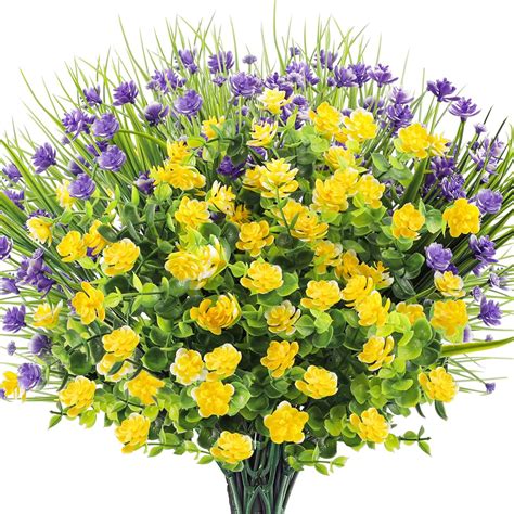 WXBOOM 9pcs Artificial Fake Fall Flowers Outdoor, UV | Ubuy India