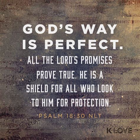 K-LOVE Daily Verse: God's way is perfect. All the LORD's promises prove ...