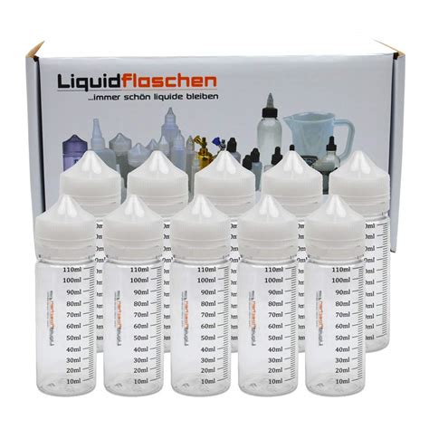 Buy 10 x 120 ml liquid bottles made of PET with rotating tip and scale ...