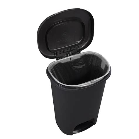 Rubbermaid Classic Step-On 13-Gallon Black Plastic Indoor Kitchen Step ...
