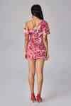 Buy Pink Asymmetric Abstract Floral Mini Dress For Women by Saaksha ...