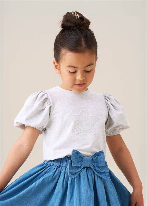 Angel & Rocket Girls Printed Grey T-shirts