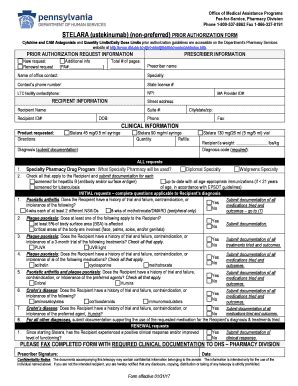 STELARA Prior Authorization Form - Blank Fillable Template | Fill Out ...