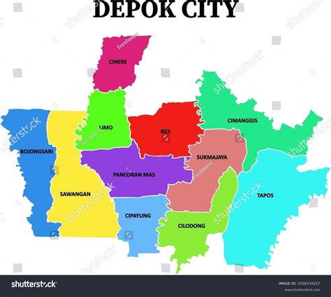Depok City Illustration Map Vector Every Stock Vector (Royalty Free) 2558334257 | Shutterstock