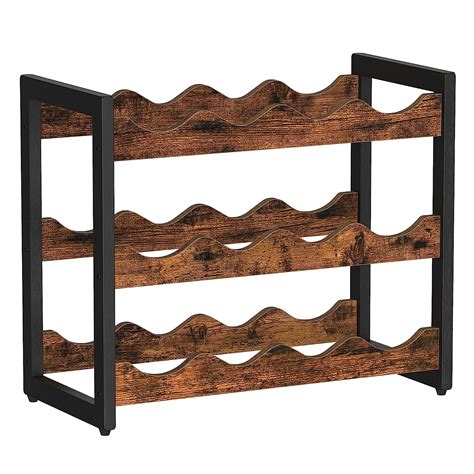 SONGMICS Countertop Wine Rack, 3-Tier Display Wine Storage Shelves ...