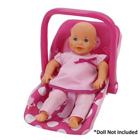 509 Crew Peppa Pig: Baby Doll Car Seat Pink & White Dots Fits Dolls Up ...