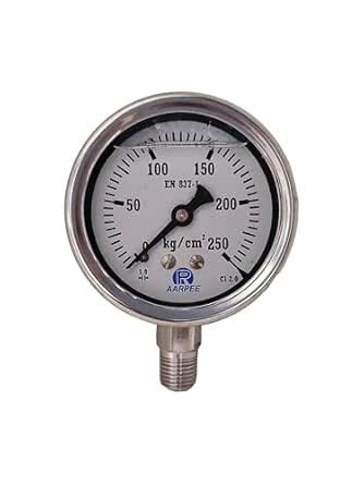 Hydraulic Pressure Gauge, 63mm (2.5inch), 0-250Kg/cm², SS304 Casing ...