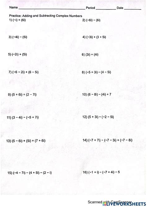 Image result for Adding and Subtracting Complex Numbers