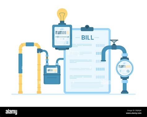 Utility services for household vector illustration. Cartoon gas, water and electric meters to ...