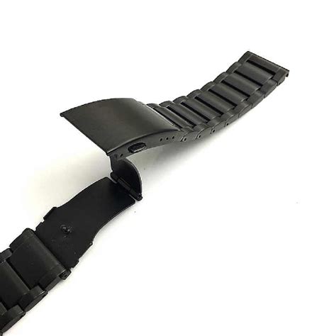 Casio Compatible Solid Steel Brushed Black Metal Replacement Watch Band ...