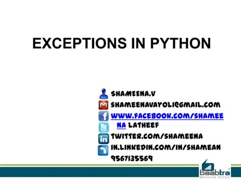 Exceptions in Python PPT 的图像结果