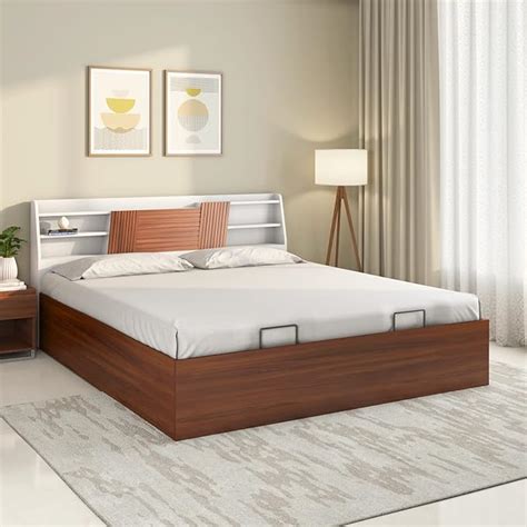 Nilkamal Slew Prime with 3/4 Hydraulic Storage | Headboard Storage | 1 ...