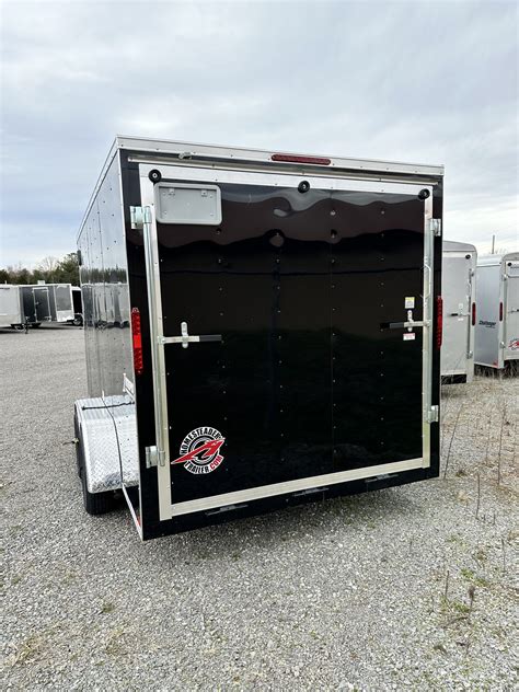 2022 7×14 Tandem V-Nose – Black – Ramp Door (714IT) – Country Farm and Home