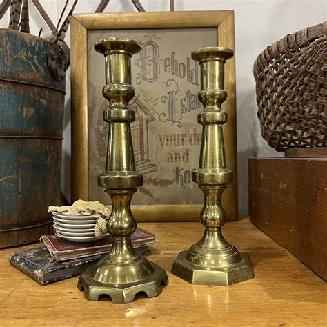 Vintage Brass Candle Holders Molded Metal Ceramic Candle Holders