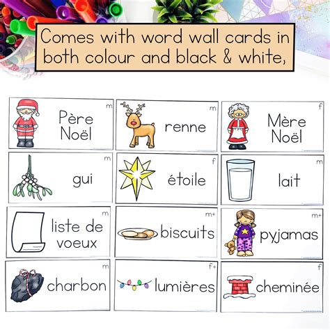 Printable French Christmas Vocabulary | Rossy Printable