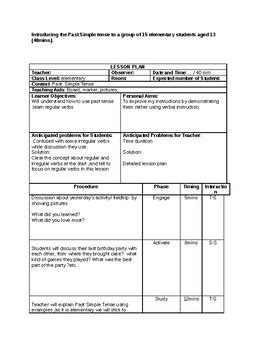 Teaching Simple Past Tense Lesson Plan 的图像结果