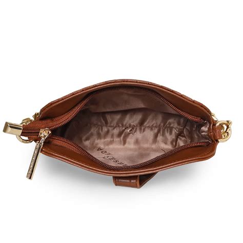 Buy ESBEDA Tan Color Croco Emboss Mini Sling Bag For Women at Amazon.in