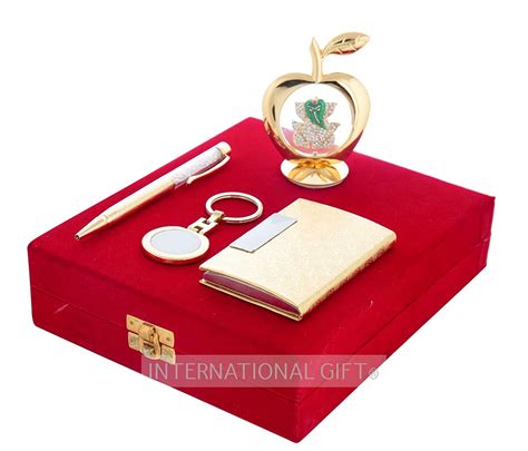 INTERNATIONAL GIFT® Golden Pen with Golden Visiting Card Holder and ...