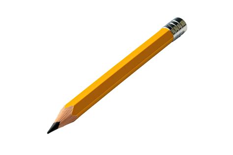 Yellow pencil isolated on transparent background. PNG file, cut out. AI ...