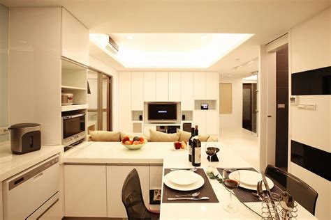 99平现代白领公寓餐厅厨房装修效果图_太平洋家居网图库
