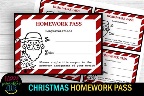 Free Homework Pass Template - Totally Free Printables