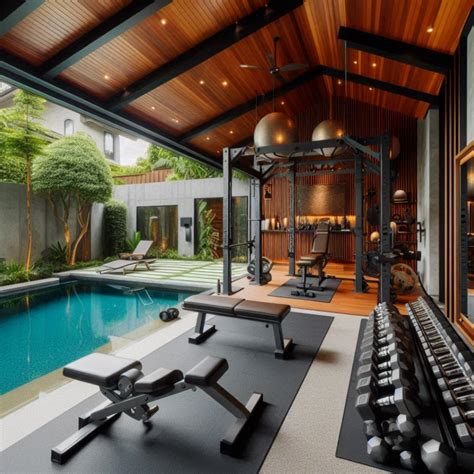 Create an Outdoor Gym with Pool in Your Home | Gym room at home, Dream ...