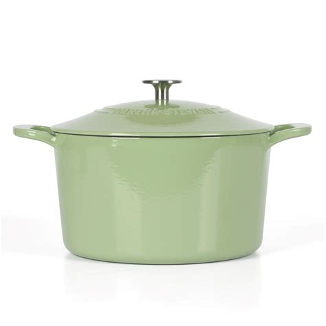 Martha Stewart Everyday Eastwick 7qt Enamel Cast Iron Dutch Oven, Sage ...