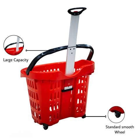 Bigapple 56L Heavy Weight King Shopping Trolley Basket with wheels, Ba