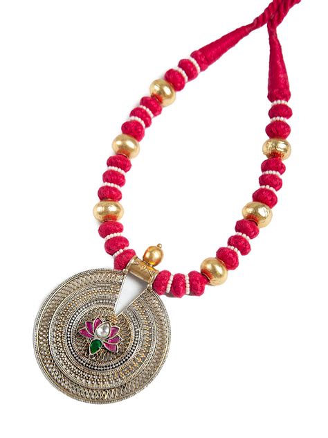 Lotus Radiance: 925 Silver Round Pendant Necklace with Signature Lotus ...