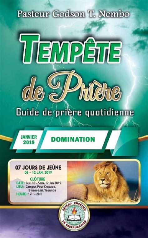 Tempête de prière: JANVIER 2019 – LA DOMINATION (Tempête de prière ...