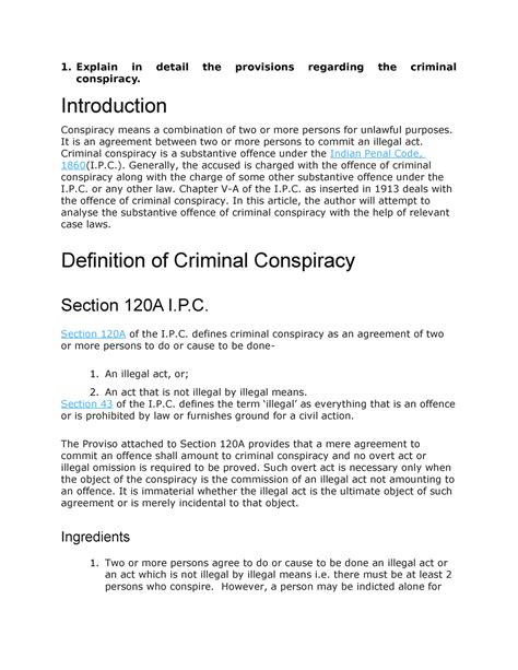 Answers - 1. Explain in detail the provisions regarding the criminal ...