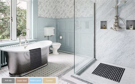 Eurotex Anti Slip Shower Mat for Bath, Kitchen, Pool and Wet Area, Ski