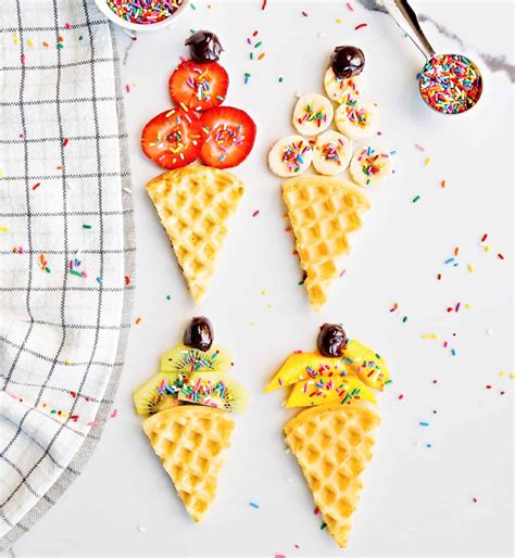 Waffle Fruit Ice Cream Cones