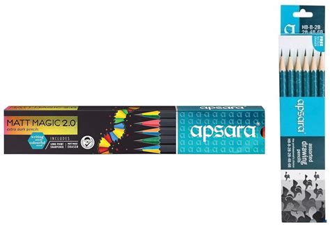 Apsara Matt Magic Pencil 2.0 [Pack of 10] Assorted Drawing Pencils, HB ...