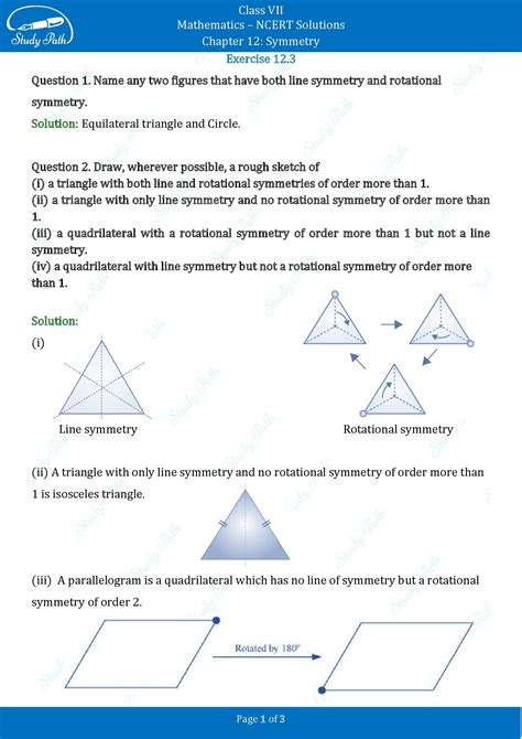 NCERT Solutions for Class 7 Maths Chapter 12 Exercise 12.1 的图像结果