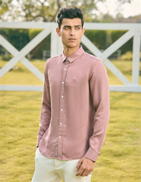 Buy Men Pacho X Tailored Fit Twill Shirt Pink|U.S. Polo Assn. India ...