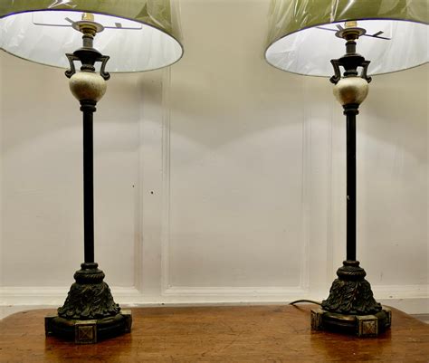 Pair of Tall Classical Style Column Table Lamps These are a very ...