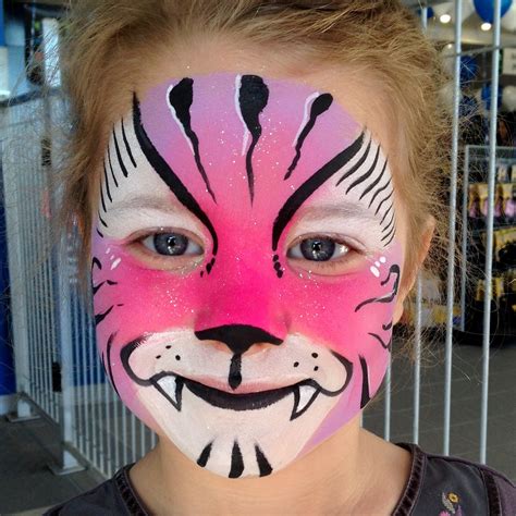 Pink tiger face paint | Tiger face paints, Face painting designs, Tiger ...