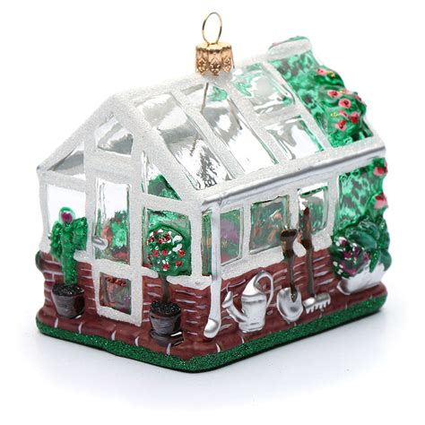 Blown glass Christmas ornament, greenhouse | online sales on HOLYART.com