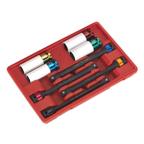 Sealey Torque Stick & Aluminium Wheel Impact Socket Set 1/2"Sq Drive 8pc | OnDemand Truck Parts