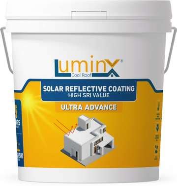 LUMINX Solar Heat Reflective Cool Roof Coating -10kg 400 sqft High SRI ...