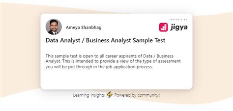 Data Analyst / Business Analyst Sample Test