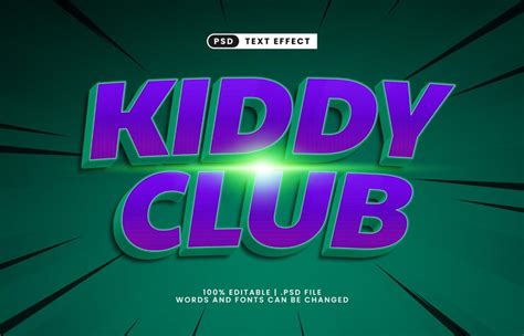 Kiddy club editable text effect with a kids and play text effect ...