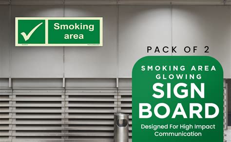 K T I® Auto Glow Signage for SMOKING AREA Sign Board, PVC Sheet With ...