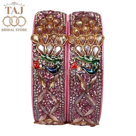 Premium Jaipuri Lac Kada Bangles Set with Latest Peacock Design – Taj ...