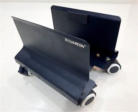 squareon Heavy Duty Black Computer Stand CPU Trolley with Wheels CPU ...