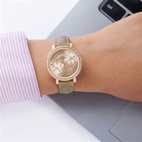 Shop online Giselle Grace Taupe Watch with Rhinestone Accents and a ...