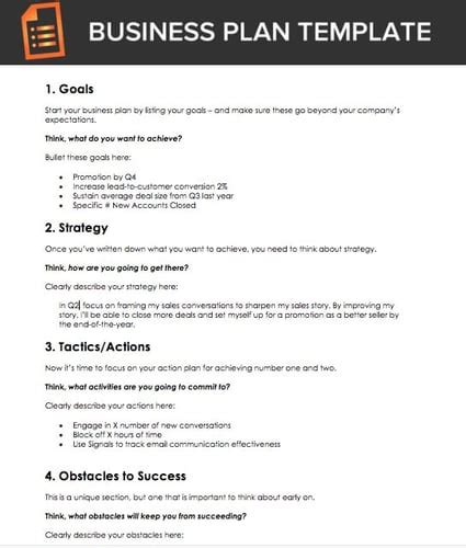 Sales Rep Business Plan Template 的图像结果