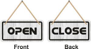 KREEPO Double Sided MDF Open Close Sign Board for Business Purpose Wall ...